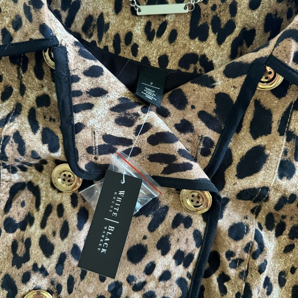 White House Black Market Leopard Print Jacket - Size 2 - Picture 9 of 12